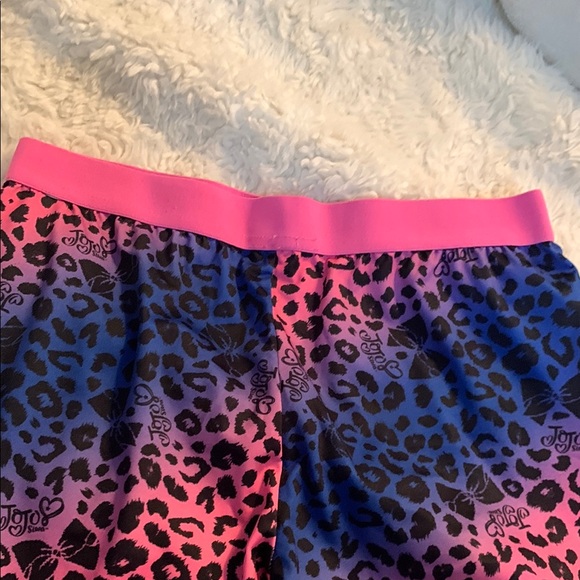 Gradient Navy and Coral Patterned Leggings with Tapered Design - Picture 5 of 11